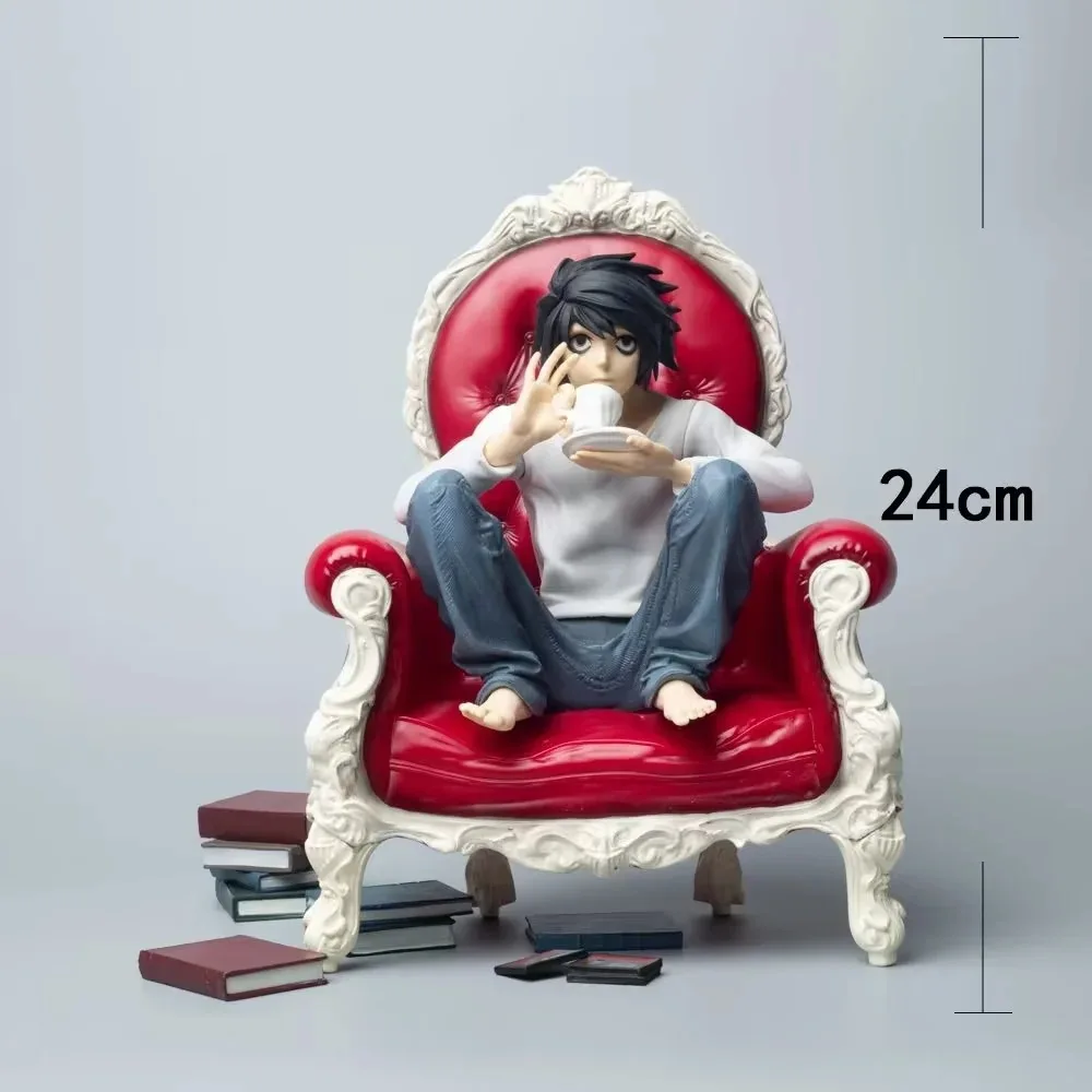 Death Note аниме модель игрушки-24 см ПВХ Ягами свет сидящие L Lawliet фигурки для украшения
Death Note аниме модель игрушки-24 см ПВХ Ягами свет сидящие L Lawliet фигурки для украшения