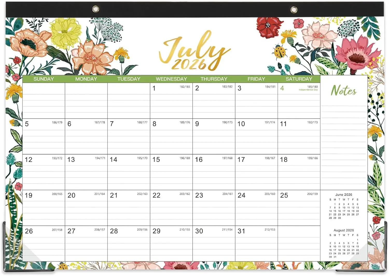 18-Month Desk Calendar Jul 2026-Dec 2027, 17"x12" with To-Do List & Notes, Floral Design
18-Month Desk Calendar Jul 2026-Dec 2027, 17"x12" with To-Do List & Notes, Floral Design