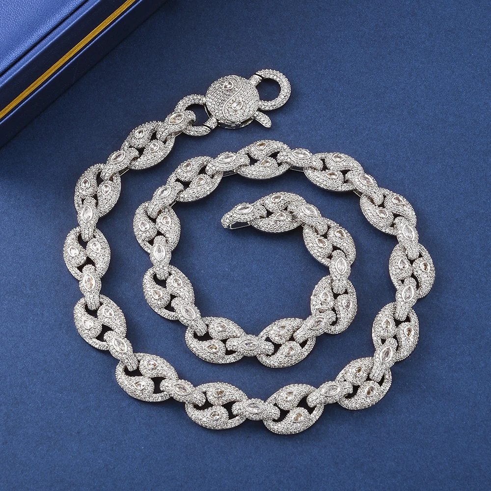 HHIOK Fine 14mm Cuban Link Chain Infinite Pig Nose Teardrop Shape Brass CZ Fashionable Buckle Hip Hop Men's and Women's Jewelry
HHIOK Fine 14mm Cuban Link Chain Infinite Pig Nose Teardrop Shape Brass CZ Fashionable Buckle Hip Hop Men's and Women's Jewelry