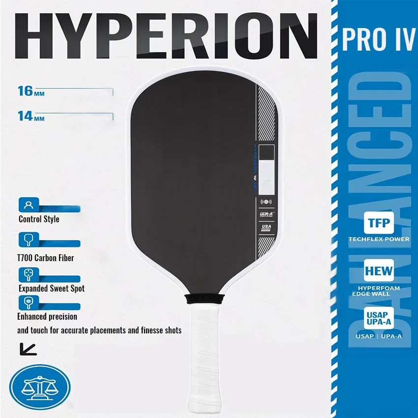 Hyperion Pro IV Pickleball Paddle OEM Gen 4 TFP Foam Core T700 Carbon Fiber Pickleball Racket
Hyperion Pro IV Pickleball Paddle OEM Gen 4 TFP Foam Core T700 Carbon Fiber Pickleball Racket