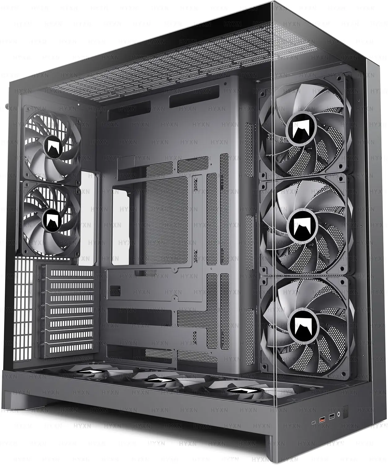 Mid-Tower ATX PC Case, Pre-Installed 8 ARGB Fans (6x140mm, 2x120mm), Dual-Chamber Airflow Computer Case, Supports 420mm Radiator, Type-C 3.2, Black
Mid-Tower ATX PC Case, Pre-Installed 8 ARGB Fans (6x140mm, 2x120mm), Dual-Chamber Airflow Computer Case, Supports 420mm Radiator, Type-C 3.2, Black