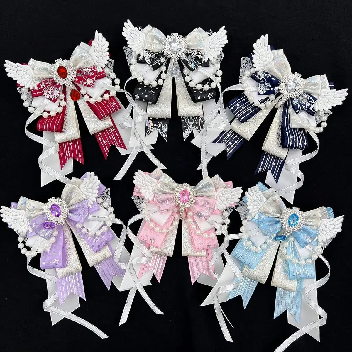 Cute Handmade Bow Pin Backpack Accessory Beaded Tassel Pentagram Rhinestone Angel Wings DIY Decor for Cosplay Anime Fans
Cute Handmade Bow Pin Backpack Accessory Beaded Tassel Pentagram Rhinestone Angel Wings DIY Decor for Cosplay Anime Fans