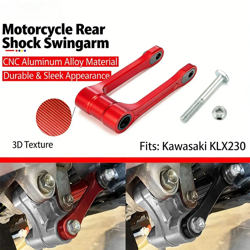 Motorcycle Rear Shock Swingarm Adjuster For Kawasaki KLX230 KLX CNC Aluminum Body Lift Lower Kit Suspension Upgrade Accessory
Motorcycle Rear Shock Swingarm Adjuster For Kawasaki KLX230 KLX CNC Aluminum Body Lift Lower Kit Suspension Upgrade Accessory