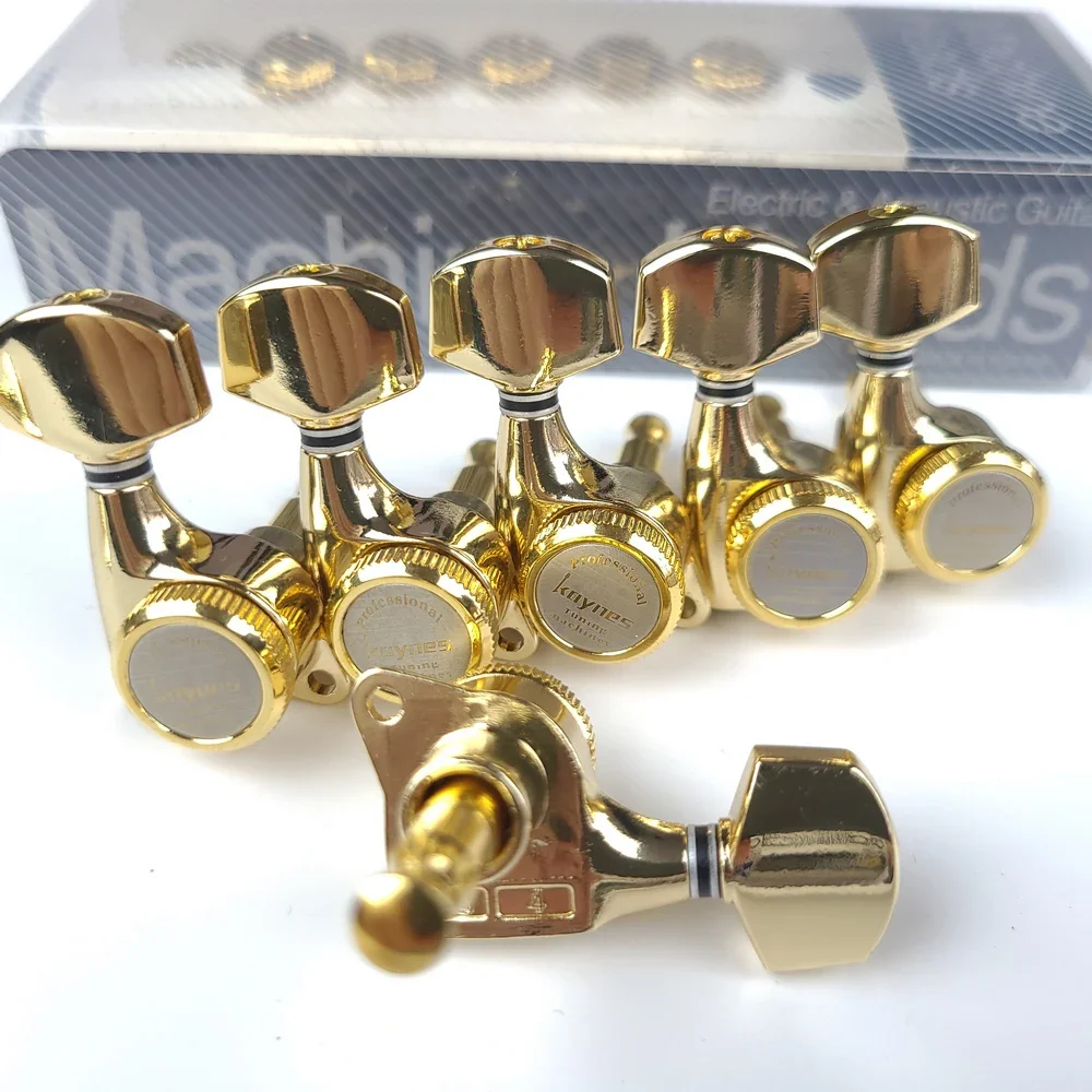 Gold Locking Tuners for Electric Guitar - 1 Set Machine Heads String Pegs with Lock Feature Made in Korea
Gold Locking Tuners for Electric Guitar - 1 Set Machine Heads String Pegs with Lock Feature Made in Korea
