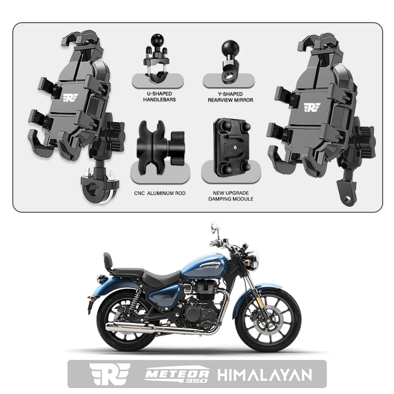 Phone Mount Stand Motorcycle Holder 360° Rotatable ABS Adjustable For Royal Enfield Meteor 350 Royal Himalayan Meteor350
Phone Mount Stand Motorcycle Holder 360° Rotatable ABS Adjustable For Royal Enfield Meteor 350 Royal Himalayan Meteor350
