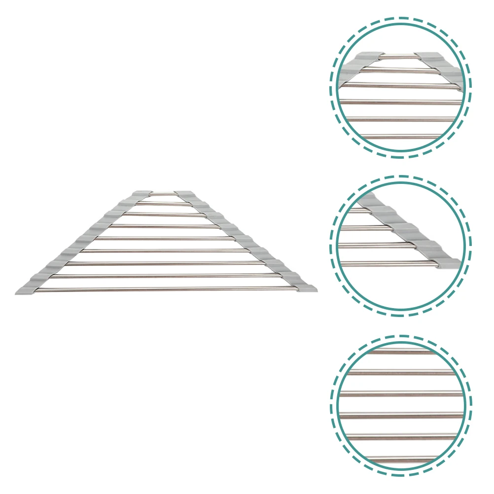 Triangle Stainless Steel Sink Roll Up Drainer Corner Holder Sponge Strainer Kitchen ganizer Hollow Out Water Drainage Dish
Triangle Stainless Steel Sink Roll Up Drainer Corner Holder Sponge Strainer Kitchen ganizer Hollow Out Water Drainage Dish