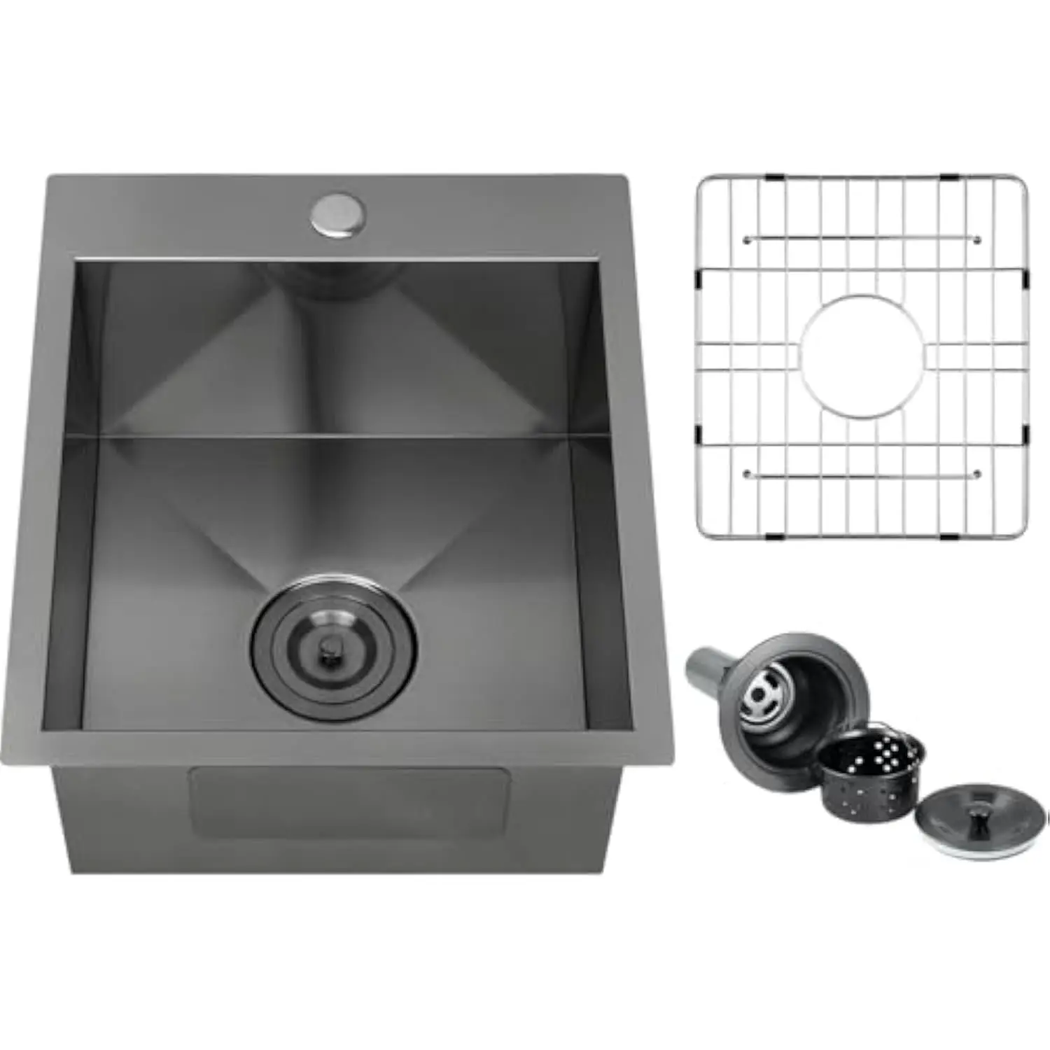 16 Black Bar Sink Drop In Workstation Kitchen Sink, 16 x 18 x 9 Stainless Steel Matte Nano Black Topmount Single Bowl Small Ki
16 Black Bar Sink Drop In Workstation Kitchen Sink, 16 x 18 x 9 Stainless Steel Matte Nano Black Topmount Single Bowl Small Ki