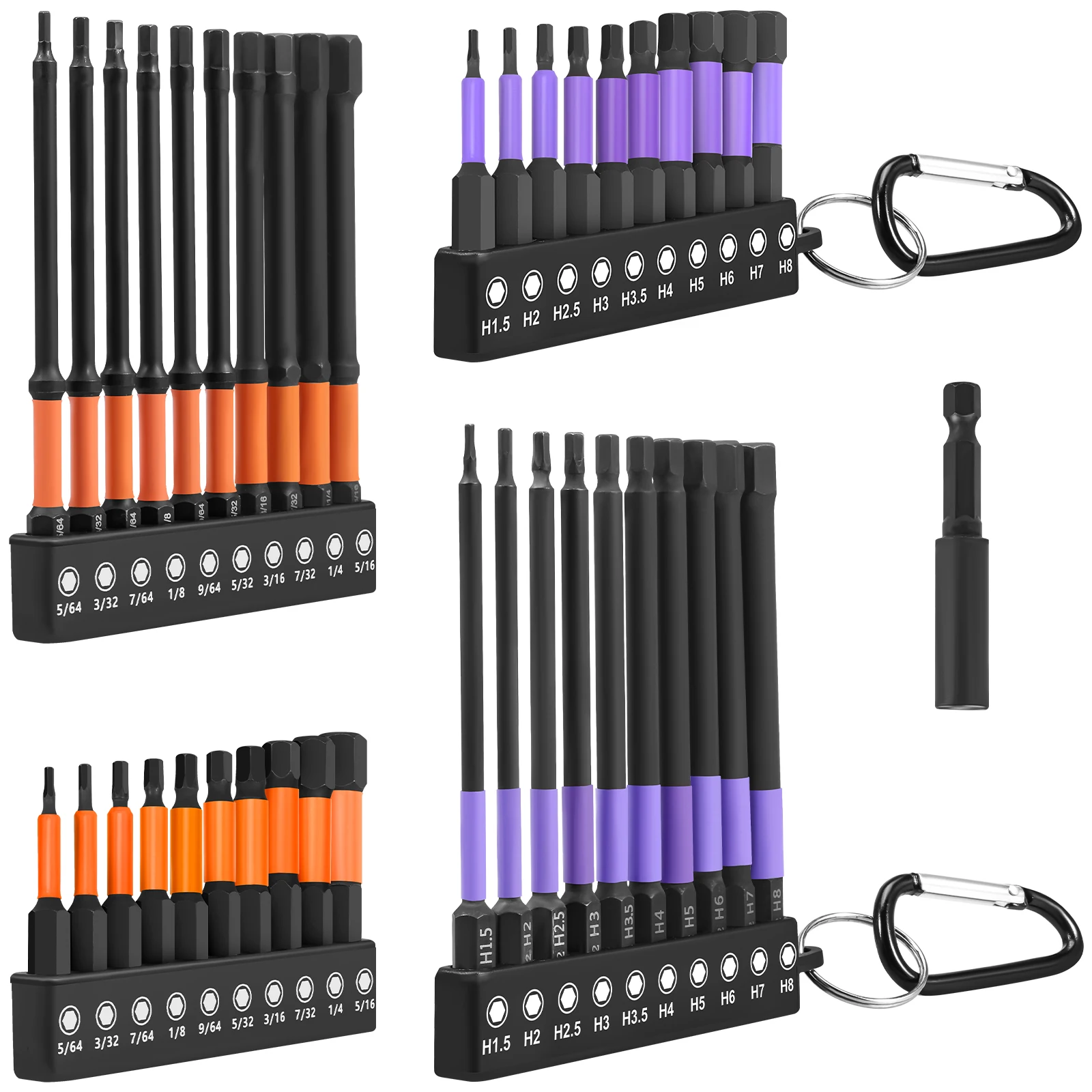 Набор шестигранных бит для ударного шуруповерта, 40 шт., с шестигранным хвостовиком 1/4 дюйма и магнитом, длина 4 дюйма и 2 дюйма
Набор шестигранных бит для ударного шуруповерта, 40 шт., с шестигранным хвостовиком 1/4 дюйма и магнитом, длина 4 дюйма и 2 дюйма