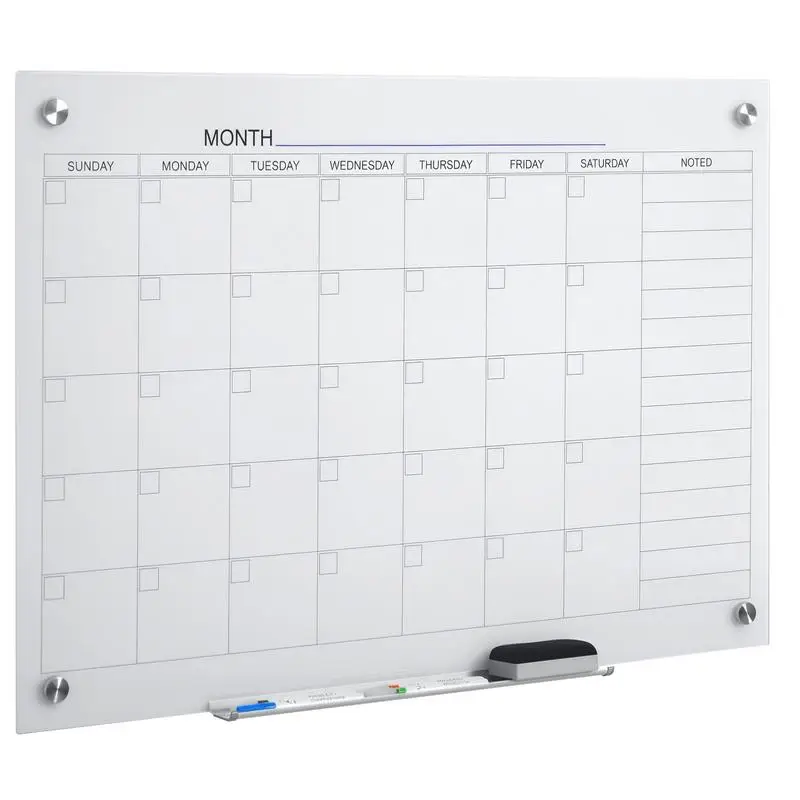 Vinsetto 35"x23" Dry Erase Wall Calendar Glass Whiteboard Monthly Planner for Homeschool Supplies & Home Office Organization with 4 Markers and 1 Eraser,Frameless
Vinsetto 35"x23" Dry Erase Wall Calendar Glass Whiteboard Monthly Planner for Homeschool Supplies & Home Office Organization with 4 Markers and 1 Eraser,Frameless
