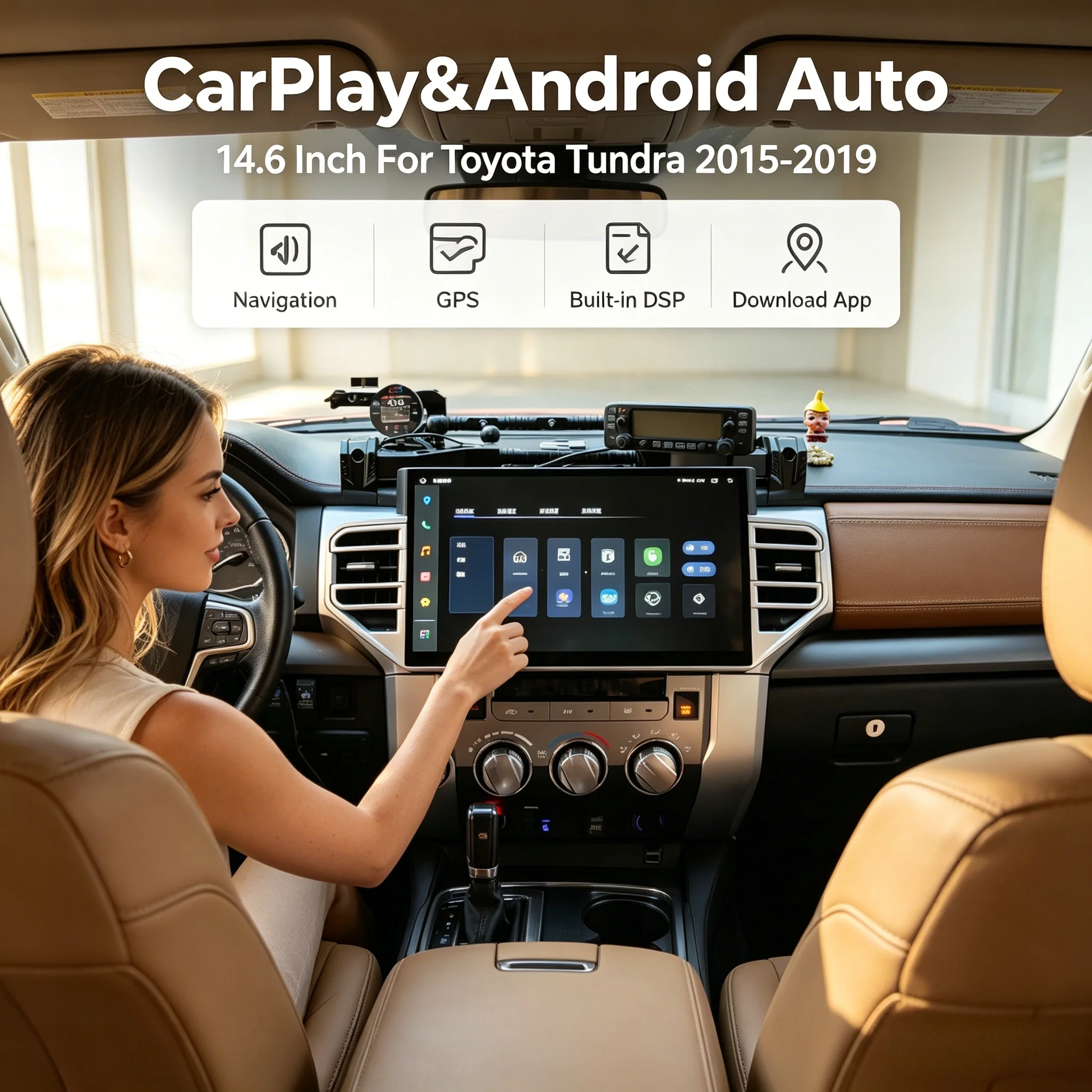 14.6 Inch Andriod 13 Wireless CarPLay For Toyota Tundra 2015 2016 2017 2018 2019 Car GPS Multimedia Radio Screen Navigation
14.6 Inch Andriod 13 Wireless CarPLay For Toyota Tundra 2015 2016 2017 2018 2019 Car GPS Multimedia Radio Screen Navigation