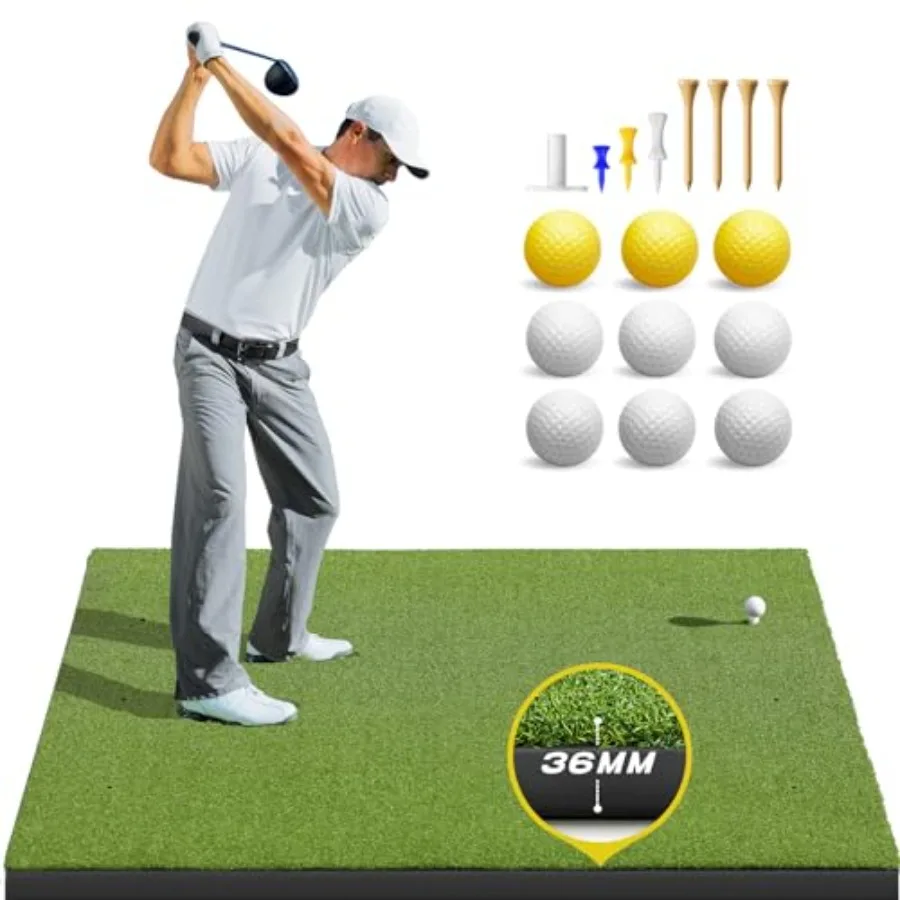 Golf Mat: 5x4ft Heavy-Duty Golf Hitting Mats Practice Outdoor/Indoor, Elite Dense Artificial Turf Matt Training Aid for Backyard/Garage/Driving Range/Simulators
Golf Mat: 5x4ft Heavy-Duty Golf Hitting Mats Practice Outdoor/Indoor, Elite Dense Artificial Turf Matt Training Aid for Backyard/Garage/Driving Range/Simulators