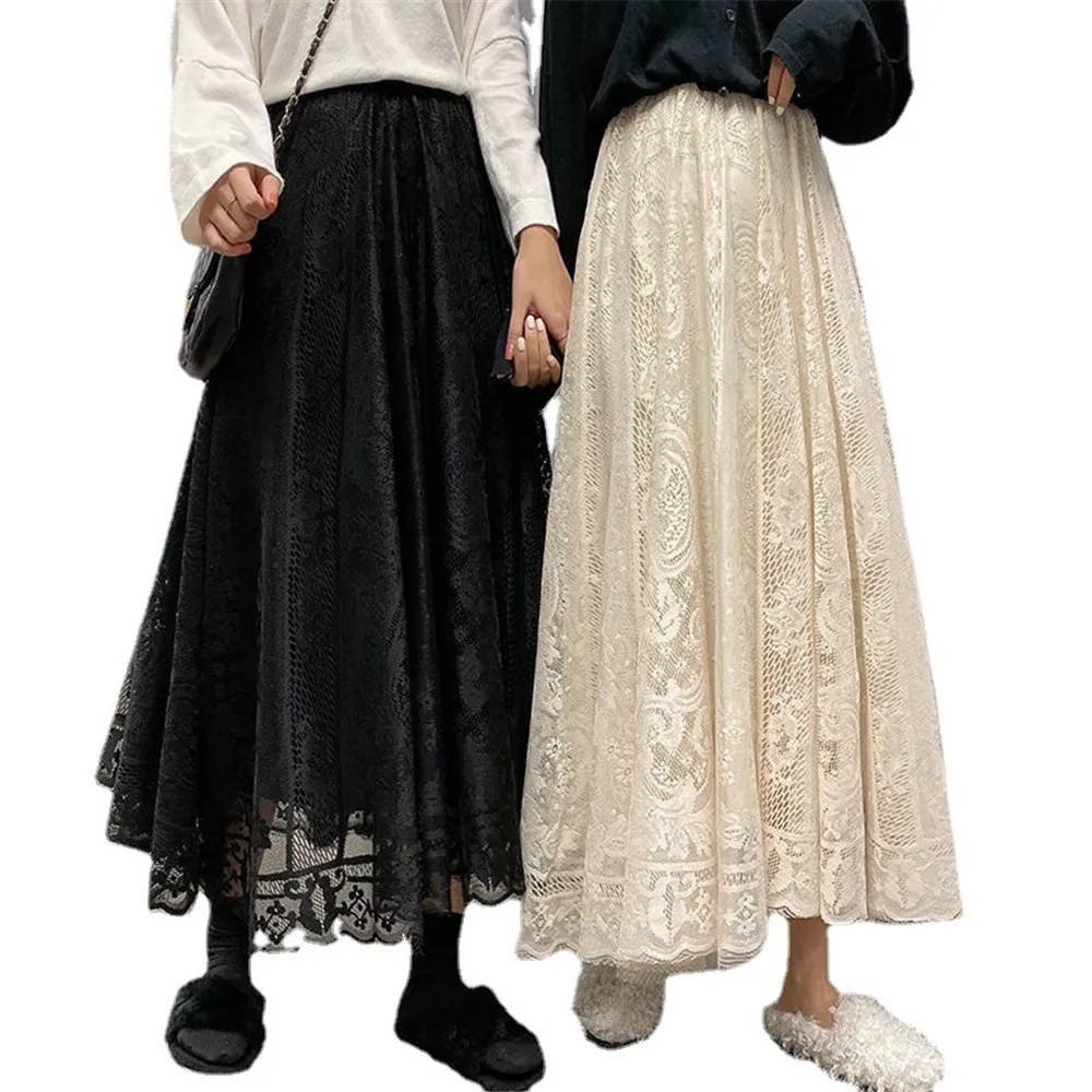 Spring Summer Skirt 2024 Korean Elegant Casual A-line Black Apricot Long Maxi Skirts Elastic High Waist Lace Skirts Women Clothe
Spring Summer Skirt 2024 Korean Elegant Casual A-line Black Apricot Long Maxi Skirts Elastic High Waist Lace Skirts Women Clothe