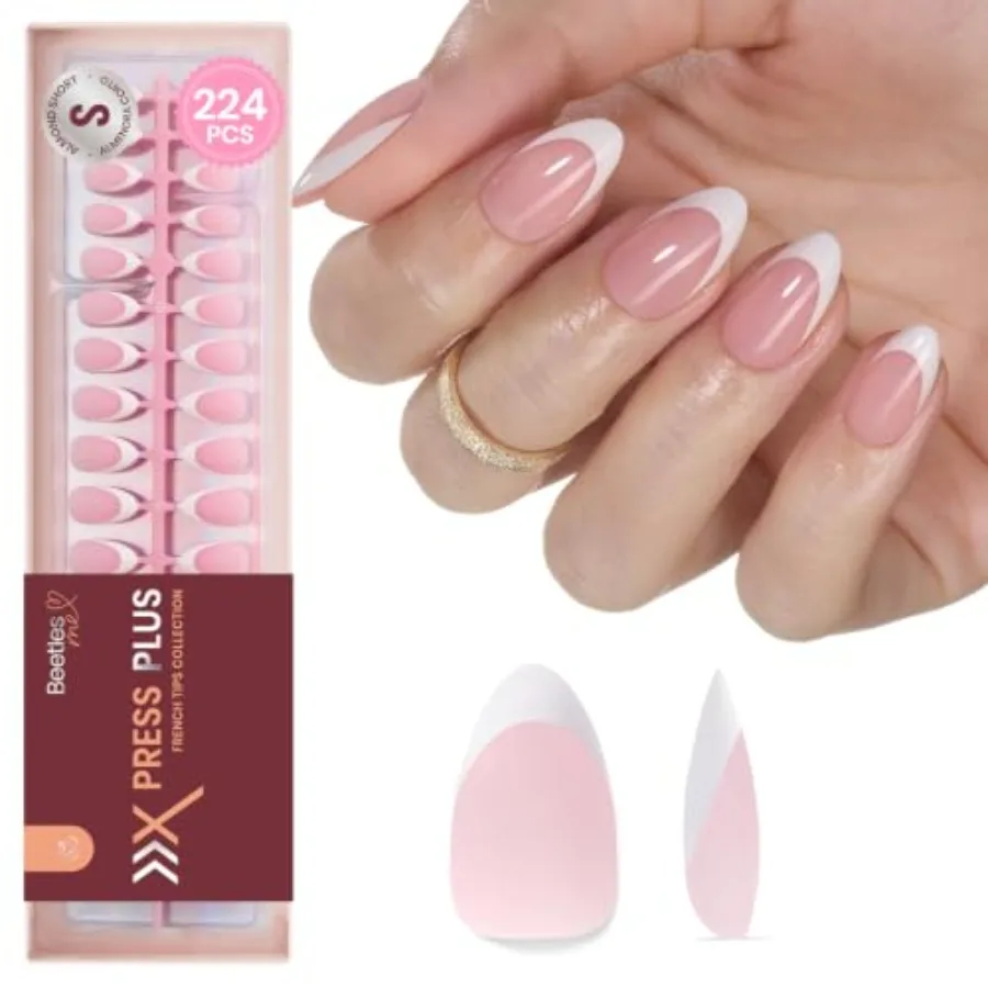 Beetles French Tips Press On Nails: 224 Pcs Pink Short Almond Press On Nails, Reusable Acrylic Nail Tips Soft Nail Gel Tips Fal
Beetles French Tips Press On Nails: 224 Pcs Pink Short Almond Press On Nails, Reusable Acrylic Nail Tips Soft Nail Gel Tips Fal