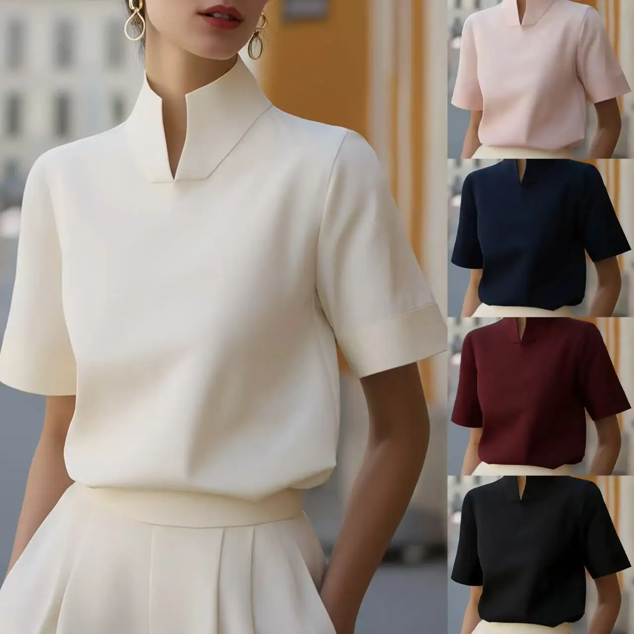 2026 Women's Summer New Chinese Style Stand Collar Shirt, Unique Design, Commuting Elegant Shirt
2026 Women's Summer New Chinese Style Stand Collar Shirt, Unique Design, Commuting Elegant Shirt