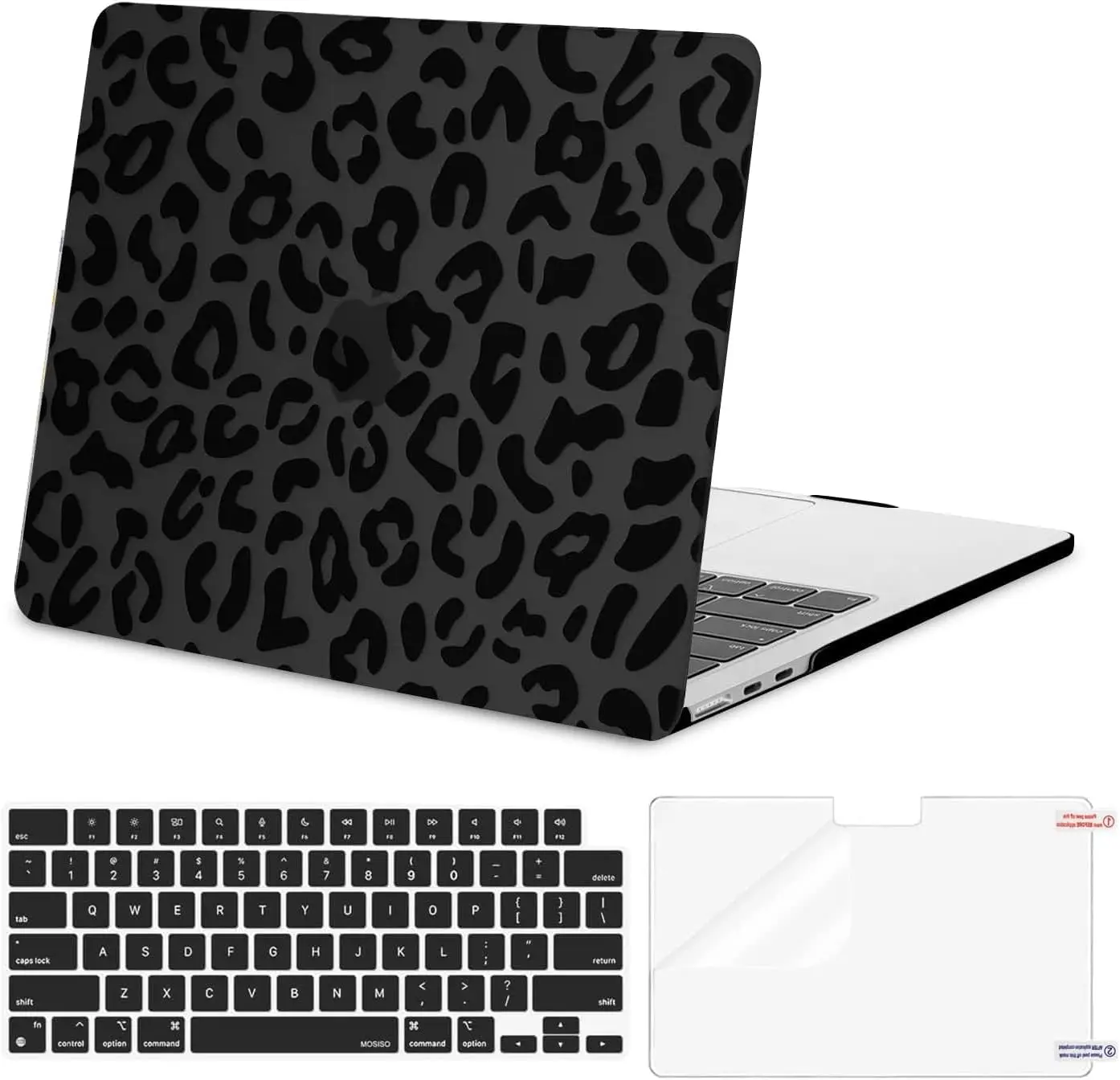 3 in 1 Hard Case, Keyboard Cover & Screen Film for MacBook Air 13-inch M5/M4/M3/M2 (2022-2026), Black Leopard Grain
3 in 1 Hard Case, Keyboard Cover & Screen Film for MacBook Air 13-inch M5/M4/M3/M2 (2022-2026), Black Leopard Grain
