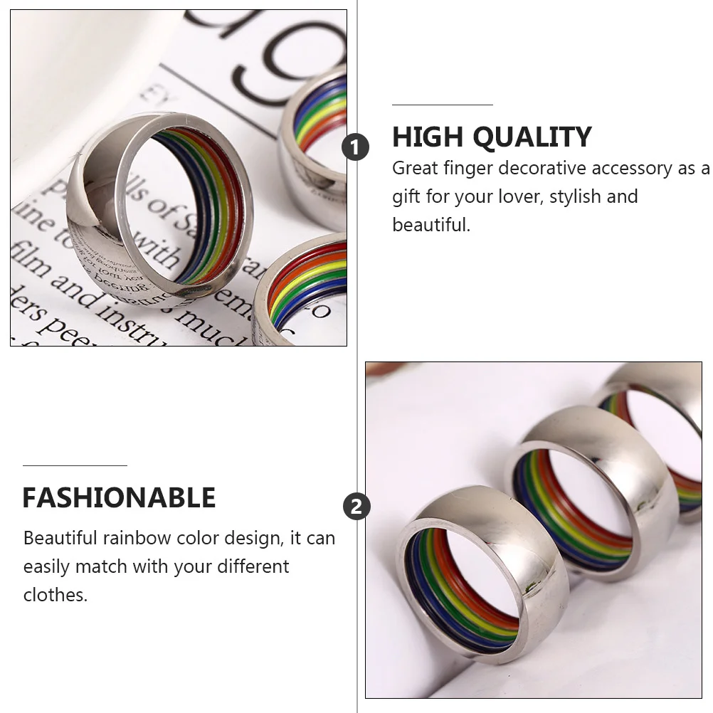 1Pcs 8Mm Fashion Rainbow Ring Rainbow Color Stainless Steel Gay Hand Jewelry for Party Decoration
1Pcs 8Mm Fashion Rainbow Ring Rainbow Color Stainless Steel Gay Hand Jewelry for Party Decoration