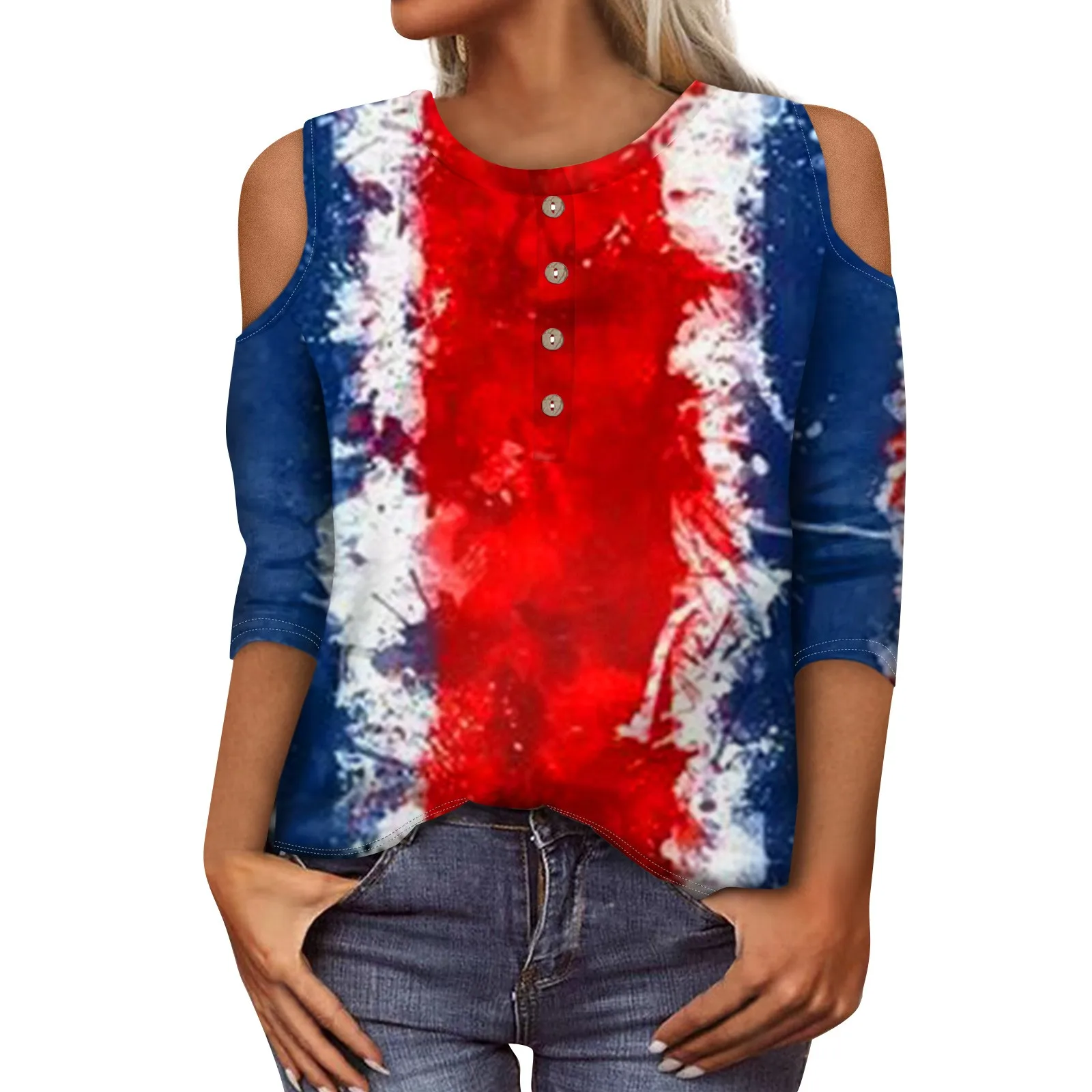 Clothing Daily Casual Print Women Blouses Casual O-Neck Summer Three Quarter Sleeves Women Pullover Cotton Одежда Женская
Clothing Daily Casual Print Women Blouses Casual O-Neck Summer Three Quarter Sleeves Women Pullover Cotton Одежда Женская