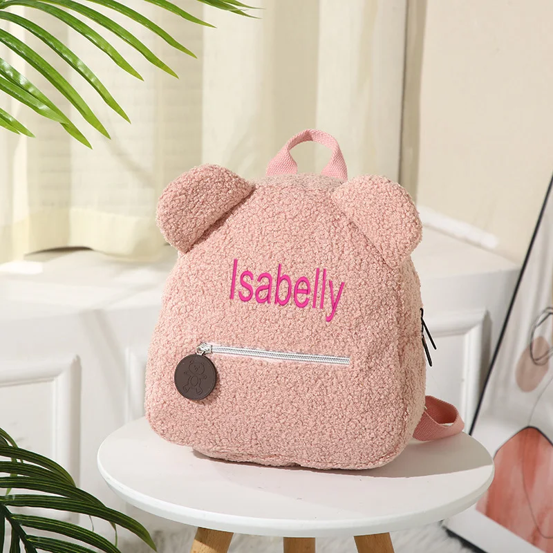 Cute Little Bear Plush Backpack Autumn Winter Personalized Embroidered Name Girls' Outdoor Plush Backpack Custom Kids Backpack
Cute Little Bear Plush Backpack Autumn Winter Personalized Embroidered Name Girls' Outdoor Plush Backpack Custom Kids Backpack