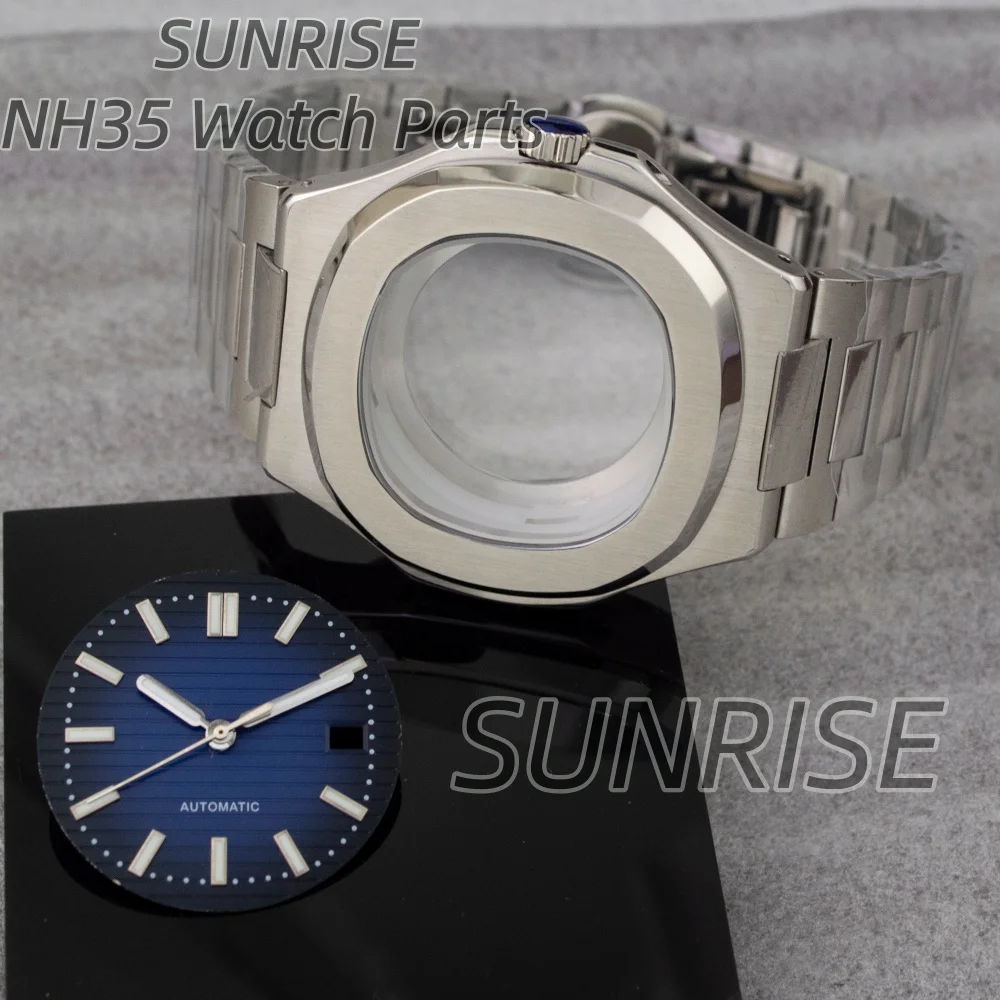 Men 41mm Stainless Steel NH35 Watch Case Strap Dial Hands Sapphire Glass For Mod Nautilus Seiko NH35/NH36/NH34/NH38/4R Movement
Men 41mm Stainless Steel NH35 Watch Case Strap Dial Hands Sapphire Glass For Mod Nautilus Seiko NH35/NH36/NH34/NH38/4R Movement