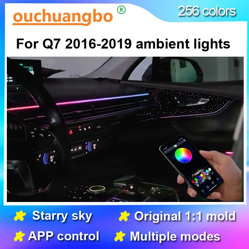 Светодиодный окружающий свет Ouchuangbo для Q7 2016-2019, атмосферная лампа, подсветка внутреннего настроения, комплект освещения, креатив, 256 цветов
Светодиодный окружающий свет Ouchuangbo для Q7 2016-2019, атмосферная лампа, подсветка внутреннего настроения, комплект освещения, креатив, 256 цветов
