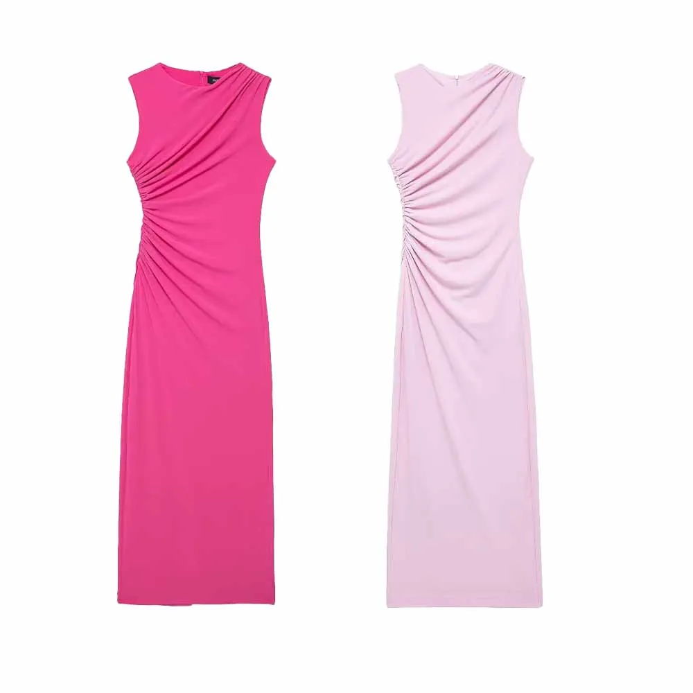 Women's 2024 New Fashion Temperament Slim Version With Slit Pleat Design Long Dress Retro Sleeveless Women's Dress Mujer
Women's 2024 New Fashion Temperament Slim Version With Slit Pleat Design Long Dress Retro Sleeveless Women's Dress Mujer