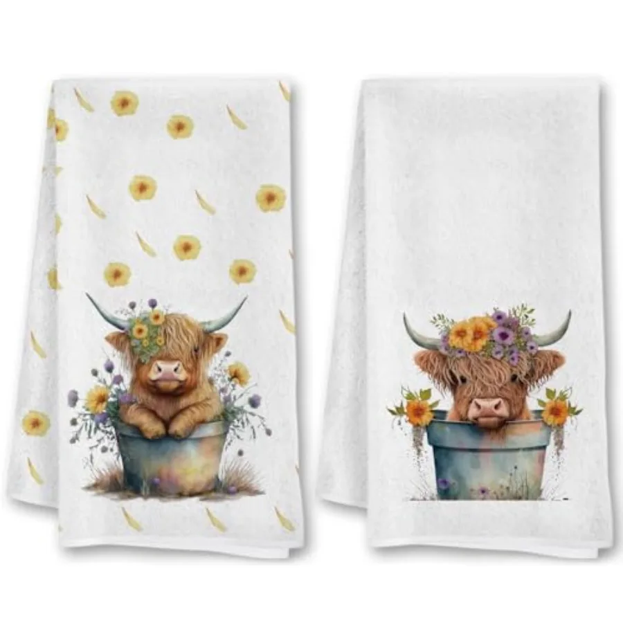 2Pcs Highland Cow Kitchen Dish Towel 16 x 24 Ih Colorful Waffle Weave Microfiber Quick Drying Super Soft Decorative Gt for Cow
2Pcs Highland Cow Kitchen Dish Towel 16 x 24 Ih Colorful Waffle Weave Microfiber Quick Drying Super Soft Decorative Gt for Cow