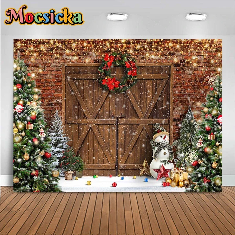 Mocsicka Winter Christmas Decoration Photography Background Gift Shining Snowflake Wood Door Snowman Backdrops Studio Photobooth
Mocsicka Winter Christmas Decoration Photography Background Gift Shining Snowflake Wood Door Snowman Backdrops Studio Photobooth