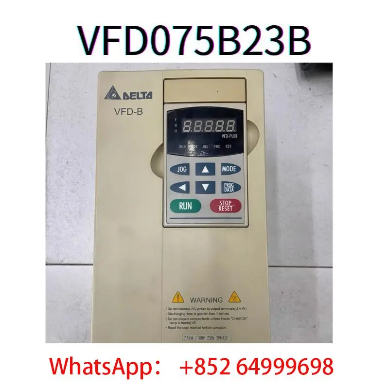 second-hand VFD075B23B frequency converter tested ok
second-hand VFD075B23B frequency converter tested ok