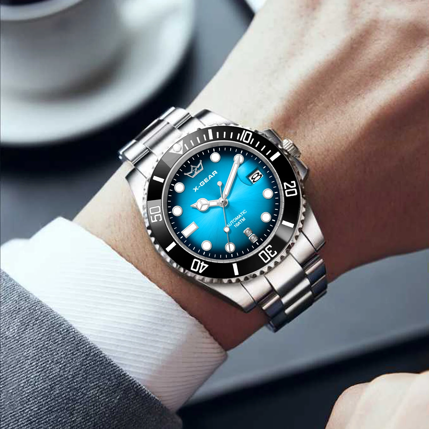X-GEAR Men's Classic Ghost Watch Mechanical Movement Water Resistant with Calendar Magnifier Stainless Steel Ceramic Bezel
X-GEAR Men's Classic Ghost Watch Mechanical Movement Water Resistant with Calendar Magnifier Stainless Steel Ceramic Bezel