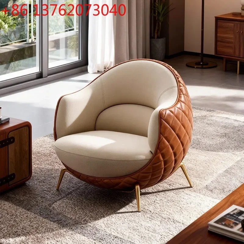 Vintage French single sofa chair rhombus plaid texture leather arc back sofa chair
Vintage French single sofa chair rhombus plaid texture leather arc back sofa chair