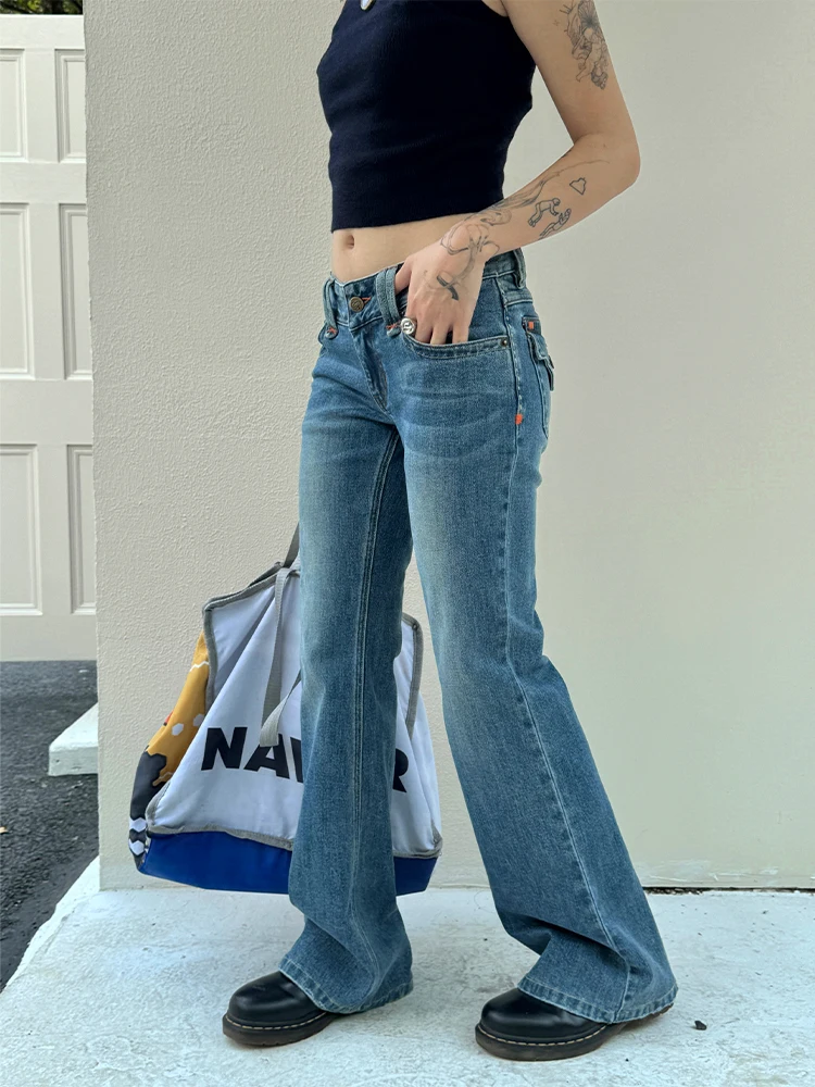 Low Waist Distressed Denim Bell Bottoms SpenPack Vintage Washed Design Details Spicy Girl Jeans Stretchy Slim Fit All Seasons
Low Waist Distressed Denim Bell Bottoms SpenPack Vintage Washed Design Details Spicy Girl Jeans Stretchy Slim Fit All Seasons