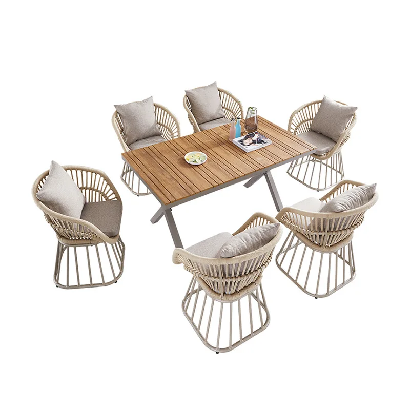 Outdoor tables and chairs, outdoor waterproof in the courtyard, outdoor tables and chairs with umbrella combination, garden
Outdoor tables and chairs, outdoor waterproof in the courtyard, outdoor tables and chairs with umbrella combination, garden