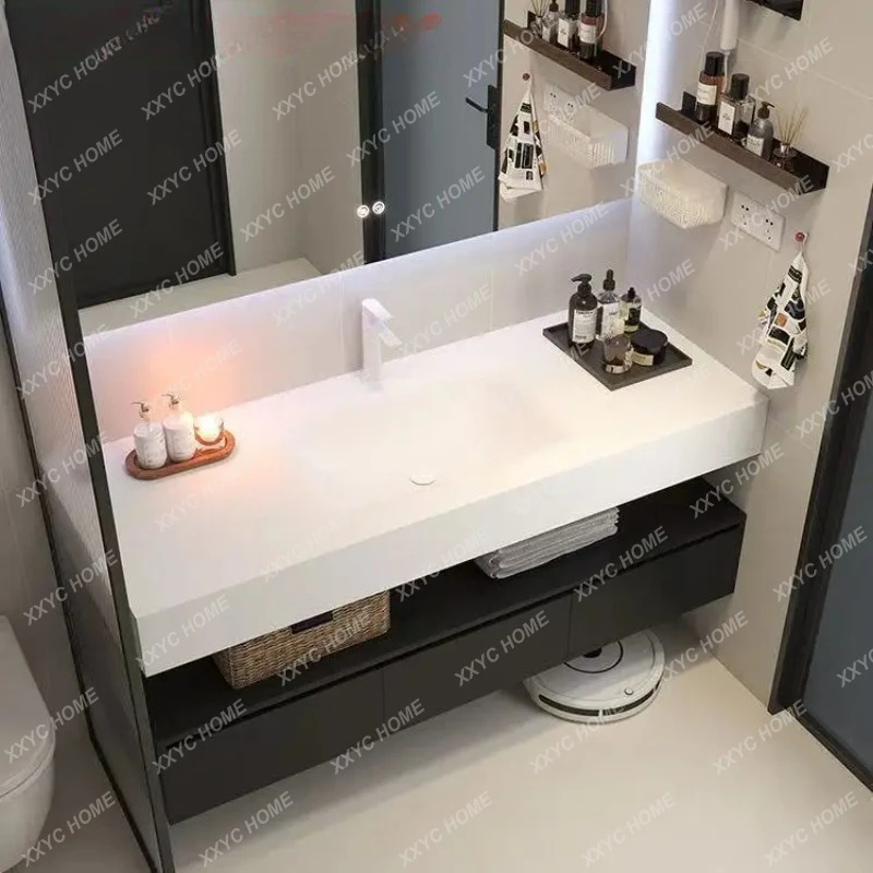 ML Light luxury rock slab seamless integrated basin bathroom cabinet combined toilet hand wash station
ML Light luxury rock slab seamless integrated basin bathroom cabinet combined toilet hand wash station