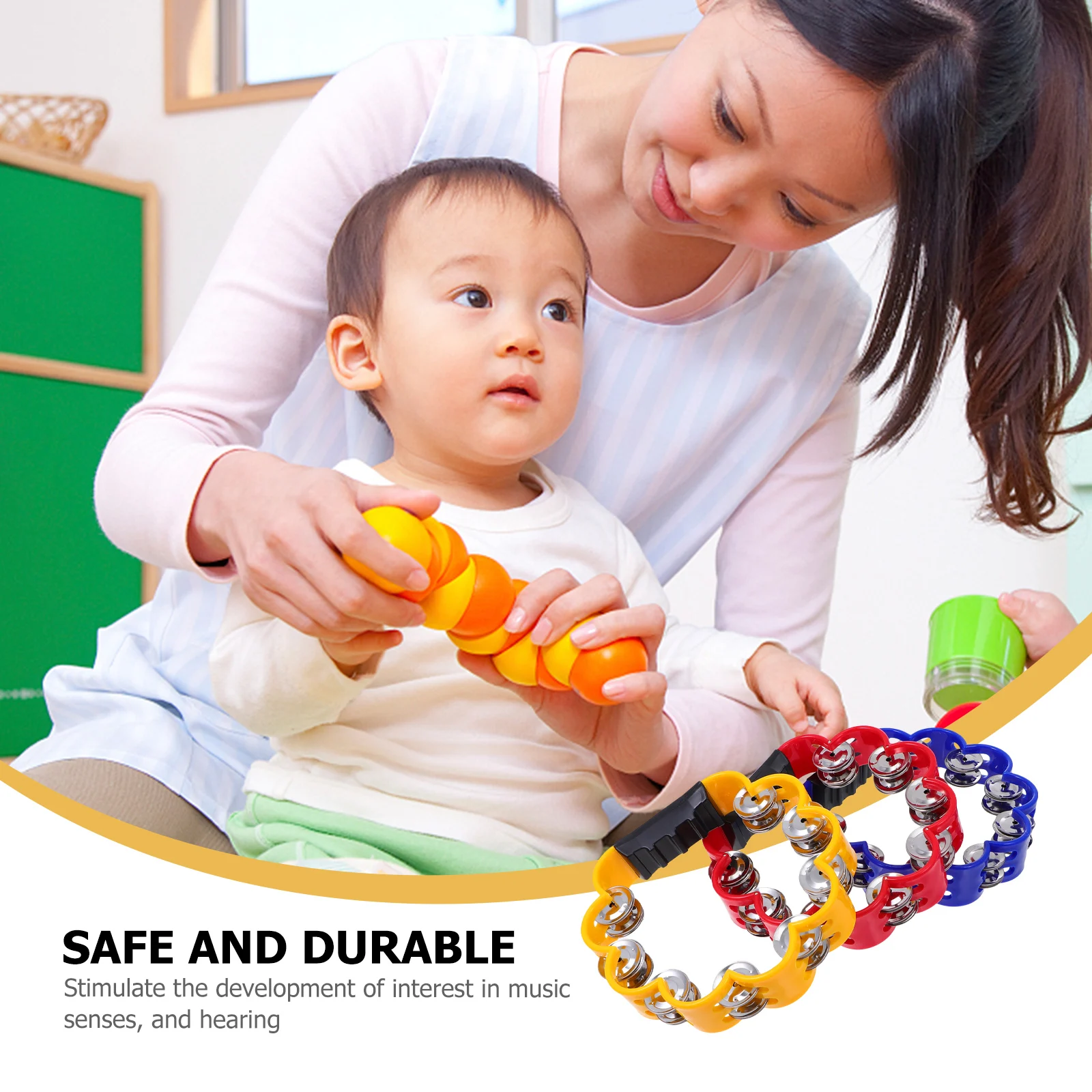 Plastic Percussion Instrument Plum Blossom Bell Handheld Bells Music Enlightenment Toy for Toddlers Sensory Hearing Development
Plastic Percussion Instrument Plum Blossom Bell Handheld Bells Music Enlightenment Toy for Toddlers Sensory Hearing Development