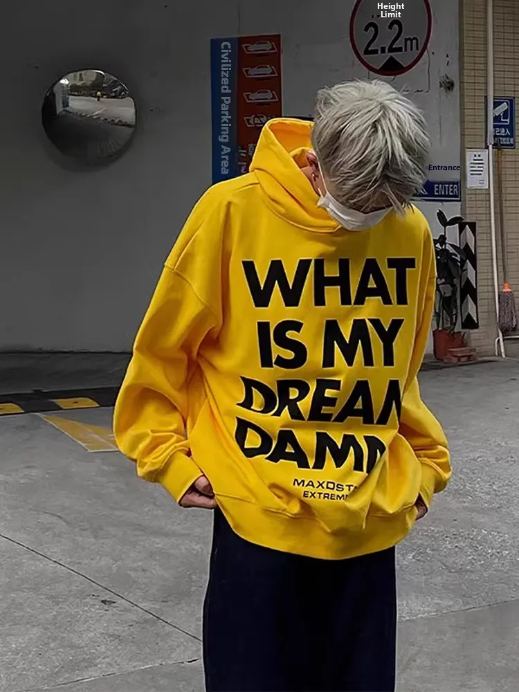 Street Style Yellow Hoodie Men's Spring Autumn Oversize Couple Jacket Comfortable Loose Fit Printed Anti-Wrinkle Sweatshirt
Street Style Yellow Hoodie Men's Spring Autumn Oversize Couple Jacket Comfortable Loose Fit Printed Anti-Wrinkle Sweatshirt