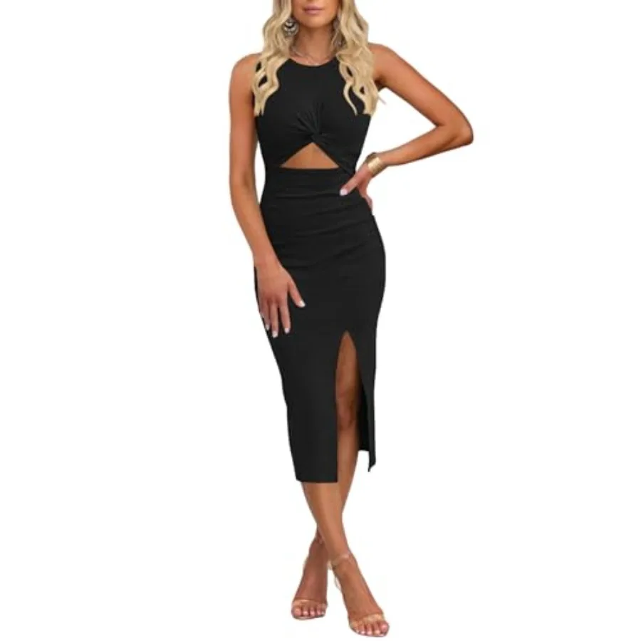 oten Women's Casual Sleeveless Cutout Twist Front Side Slit Ribbed Knit Party Bodycon Midi Dresses
oten Women's Casual Sleeveless Cutout Twist Front Side Slit Ribbed Knit Party Bodycon Midi Dresses