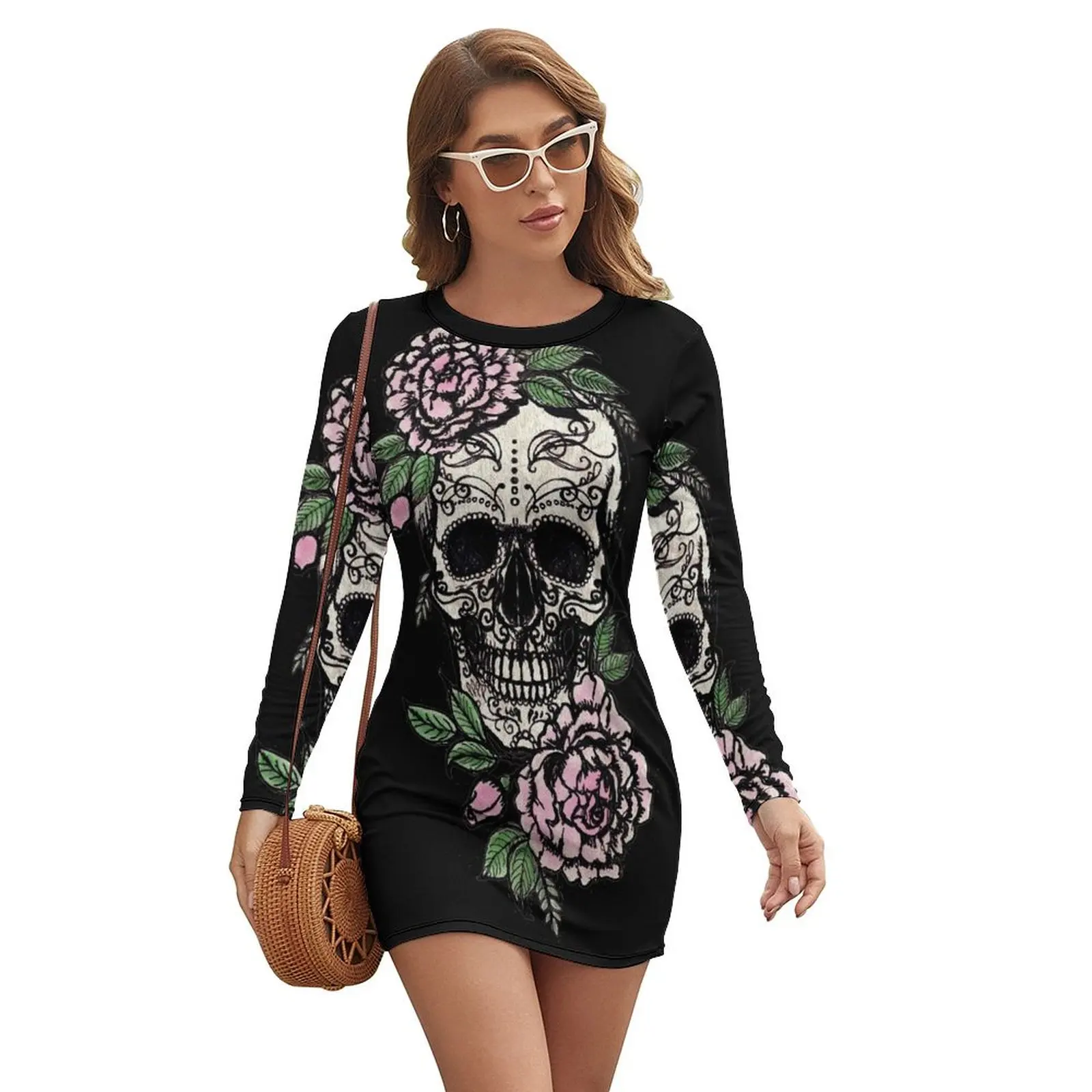 Sugar Skull & Roses Long-sleeved Dress Party dresses Women's long dress Womens dresses Women's summer dresses
Sugar Skull & Roses Long-sleeved Dress Party dresses Women's long dress Womens dresses Women's summer dresses