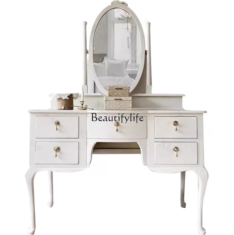 French solid wood old retro dresser with mirror multi-functional storage cabinet small apartment modern and simple
French solid wood old retro dresser with mirror multi-functional storage cabinet small apartment modern and simple