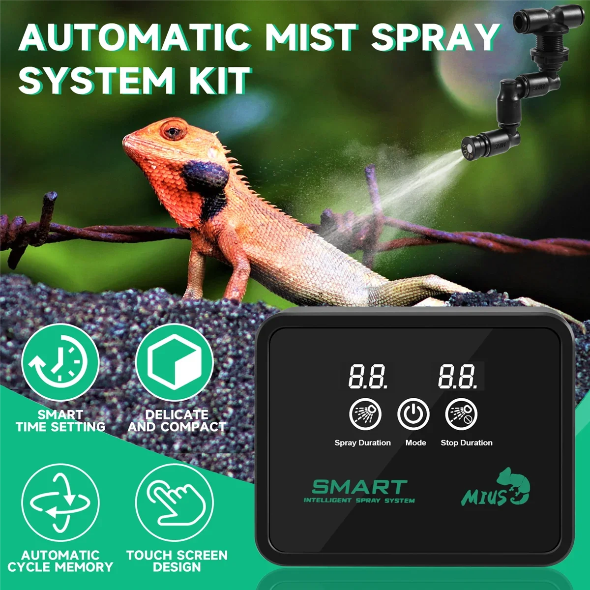 New MIUS Intelligent Automatic Mist Spray System Set Electronic Timer LCD Screen Sprinkler Controller Terrarium Spraying Kit
New MIUS Intelligent Automatic Mist Spray System Set Electronic Timer LCD Screen Sprinkler Controller Terrarium Spraying Kit