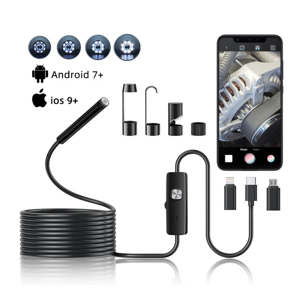 1080P 8mm 360° Steering Industrial Endoscope Camera Single&Dual Lens Inspection Borescope For Car Engine For Android IOS Phone
1080P 8mm 360° Steering Industrial Endoscope Camera Single&Dual Lens Inspection Borescope For Car Engine For Android IOS Phone