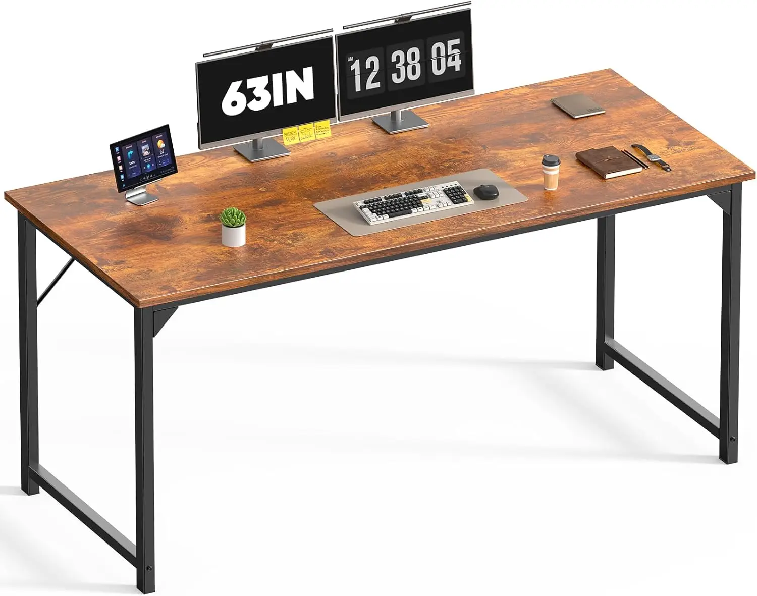 63 Inch Computer Desk for Home Office, Study, Gaming, Workstation with Metal Frame, Wood Brown
63 Inch Computer Desk for Home Office, Study, Gaming, Workstation with Metal Frame, Wood Brown