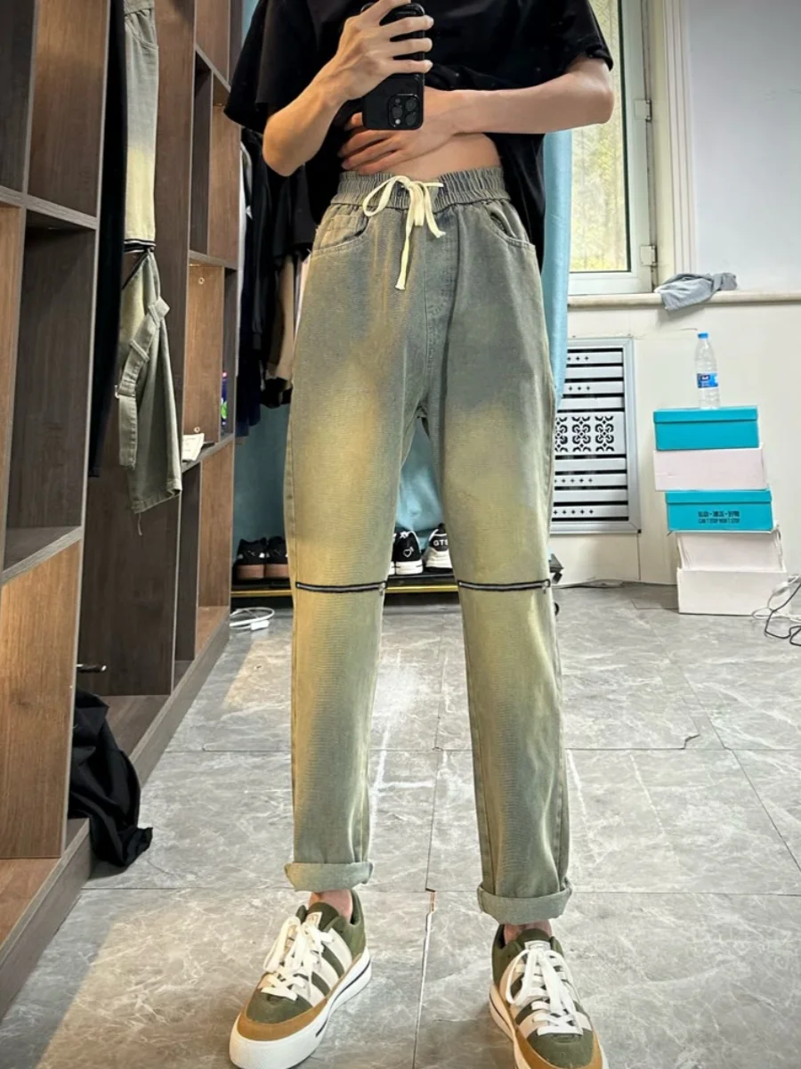 Waed Vintage Mud Knee Zipper Men's Jeans Elastic Waist Straight Leg Long Trousers Street Sle Casual Wear All Seasons
Waed Vintage Mud Knee Zipper Men's Jeans Elastic Waist Straight Leg Long Trousers Street Sle Casual Wear All Seasons