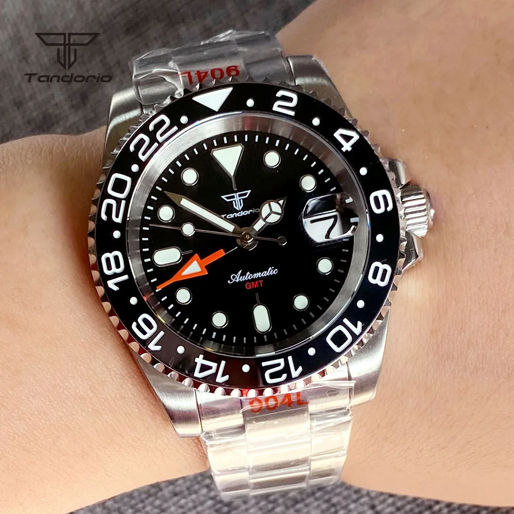 Tandorio GMT Orange/Black Dial Luminous 200M Automatic NH34A Men Watch Sapphire Glass Date Screw Crown 120 Clicks Rotating Bezel
Tandorio GMT Orange/Black Dial Luminous 200M Automatic NH34A Men Watch Sapphire Glass Date Screw Crown 120 Clicks Rotating Bezel