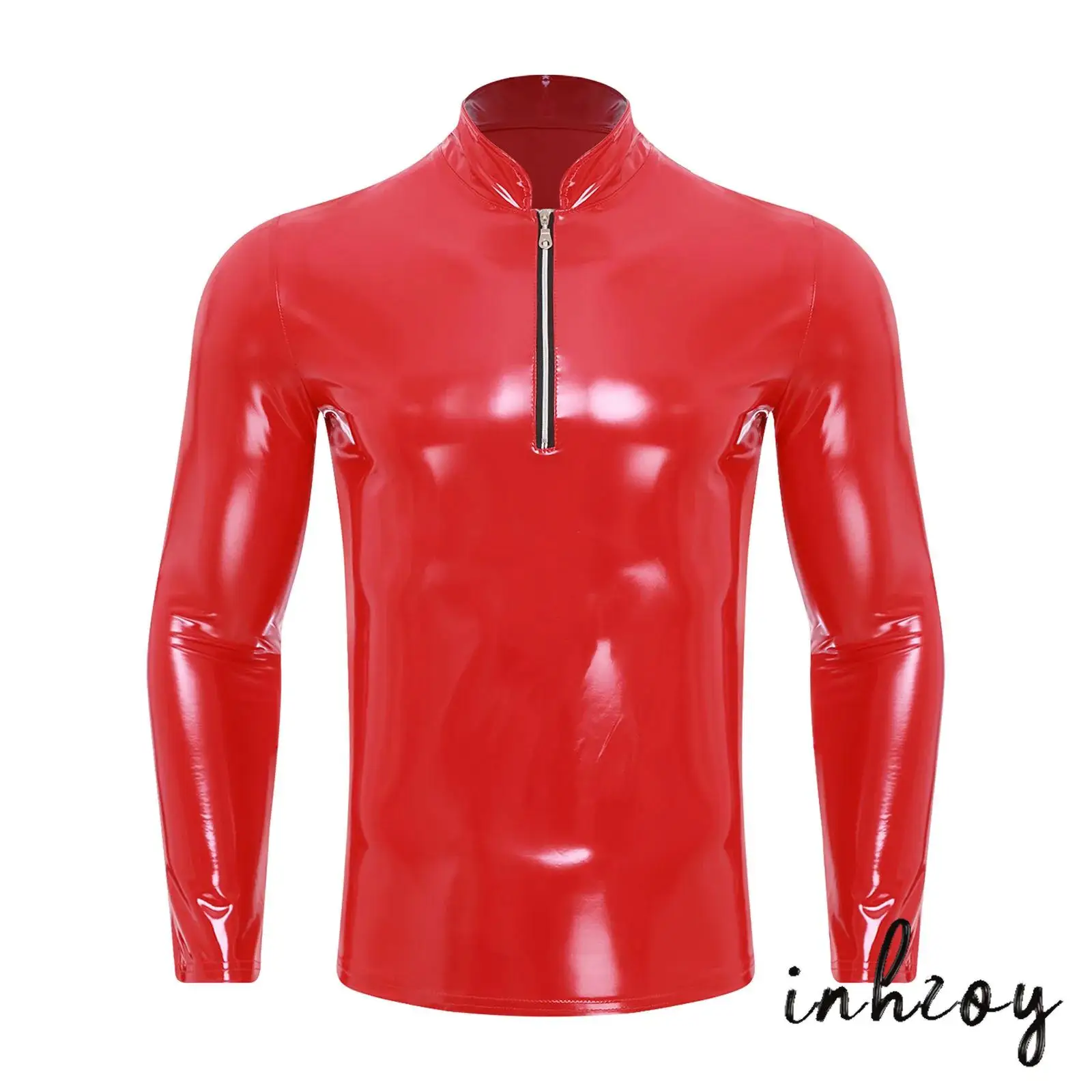Mens Glossy PU Leather Motor Style Shirt Top Stand Collar Long Sleeve Half Zip-up Pullover Top Windproof Driving Coat Clubwear
Mens Glossy PU Leather Motor Style Shirt Top Stand Collar Long Sleeve Half Zip-up Pullover Top Windproof Driving Coat Clubwear