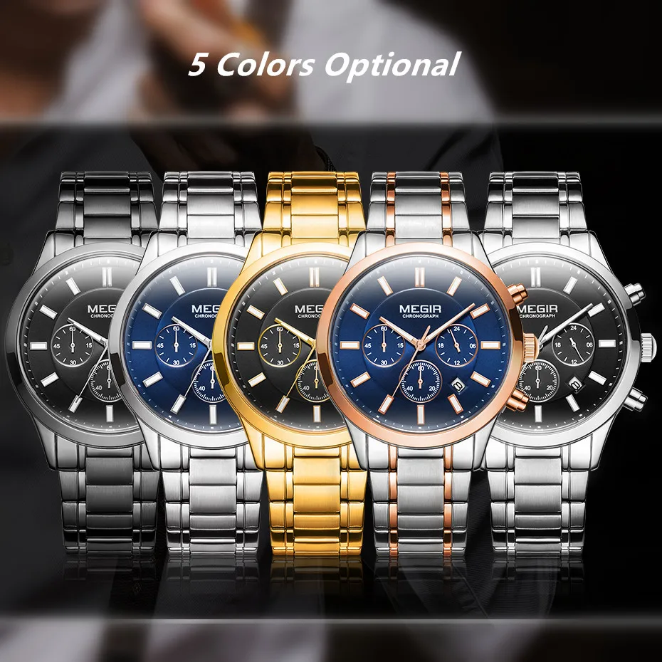 MEGIR 2150 Watch For Men Quartz Watch Waterproof Classic Luxury Brand Watch Stainless Steel Strap Watches Reloj Mujer
MEGIR 2150 Watch For Men Quartz Watch Waterproof Classic Luxury Brand Watch Stainless Steel Strap Watches Reloj Mujer