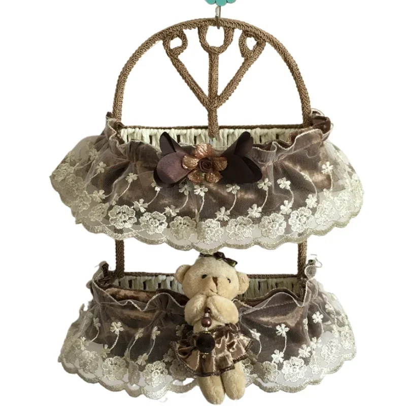 *Double layer hanging basket, hanging bag basket, lace wicker storage basket, lace hanging basket
*Double layer hanging basket, hanging bag basket, lace wicker storage basket, lace hanging basket