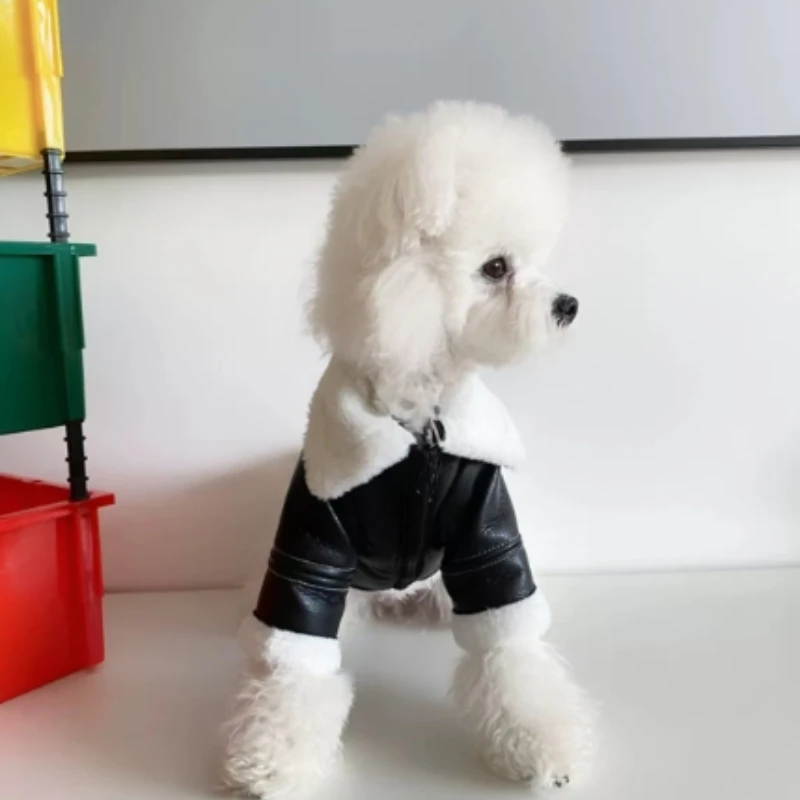 Winter Dog Clothes Thickened Pet Winter Clothes Motorcycle Jacket Small Dog Costume Integrated Fur and Leather Dog Supplies
Winter Dog Clothes Thickened Pet Winter Clothes Motorcycle Jacket Small Dog Costume Integrated Fur and Leather Dog Supplies