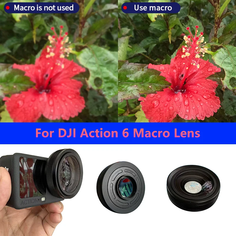 Macro Lens For DJI OSMO ACTION 6 Camera Detail Shooting Adjustable Focal Length Range 11CM to 75CM For Action6 Filters Accessory
Macro Lens For DJI OSMO ACTION 6 Camera Detail Shooting Adjustable Focal Length Range 11CM to 75CM For Action6 Filters Accessory