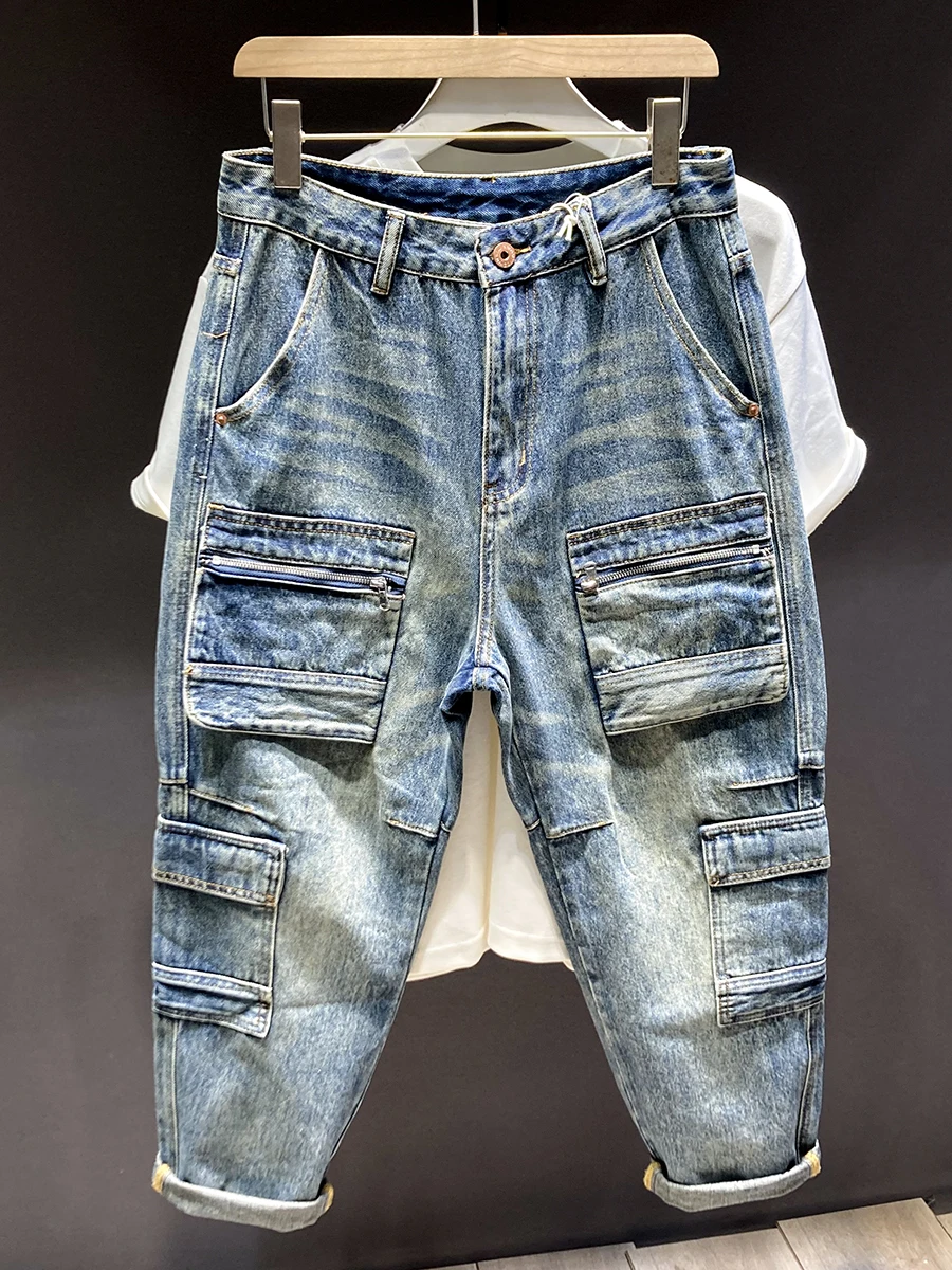 Мужские джинсы в стиле ретро американской рабочей одежды, эластичные, с множеством карманов, высококачественные, повседневные, свободного прямого кроя, длинные брюки
Мужские джинсы в стиле ретро американской рабочей одежды, эластичные, с множеством карманов, высококачественные, повседневные, свободного прямого кроя, длинные брюки