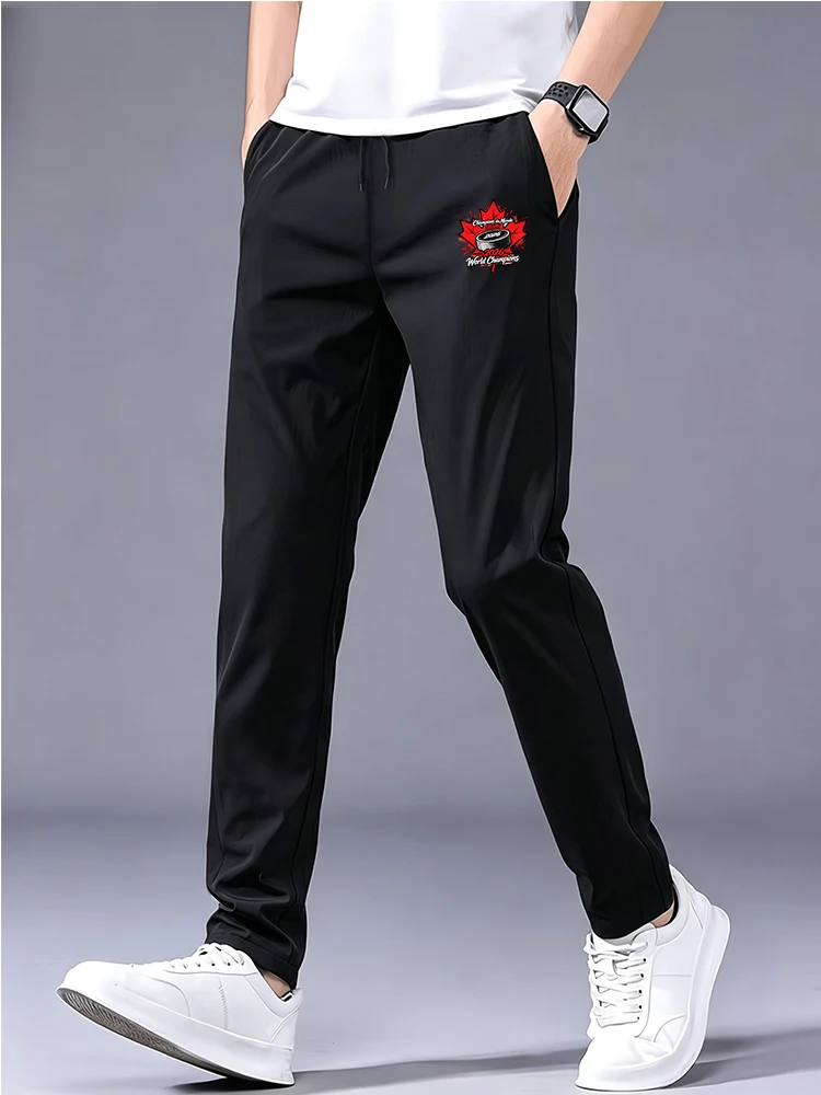 Trendy Men Ice Hockey Maple Leaf Pattern Ice Silk Quick Dry Straight Pants Elastic Waist Loose Leg Soft Breathable Summer Fabric
Trendy Men Ice Hockey Maple Leaf Pattern Ice Silk Quick Dry Straight Pants Elastic Waist Loose Leg Soft Breathable Summer Fabric